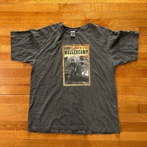 Vintage Y2K John Mellencamp Tour Tee Size Large Faded Grey VTG Merch Live
